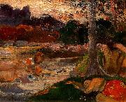 Paul Gauguin Tahitians on the Riverbank oil on canvas